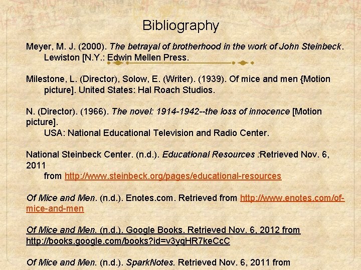 Bibliography Meyer, M. J. (2000). The betrayal of brotherhood in the work of John Bibliography Meyer, M. J. (2000). The betrayal of brotherhood in the work of John