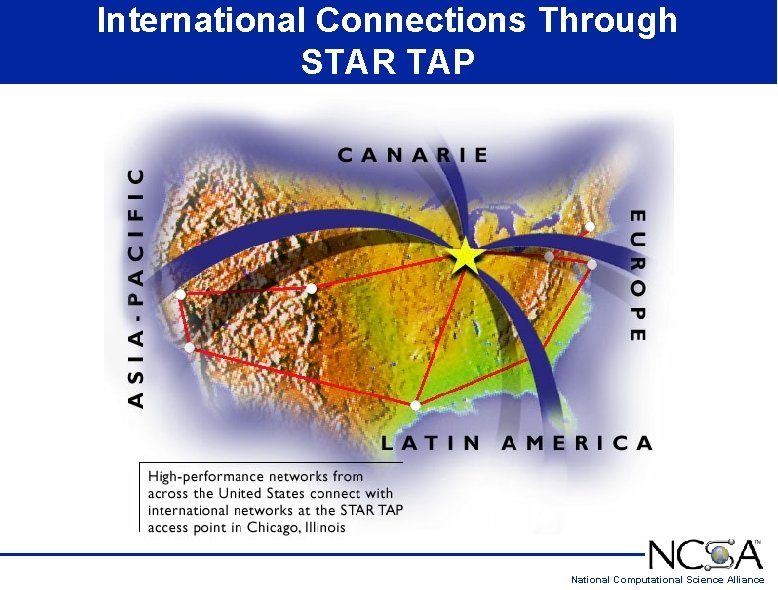 International Connections Through STAR TAP National Computational Science Alliance 