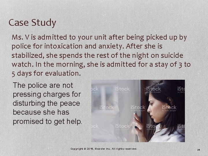 Case Study Ms. V is admitted to your unit after being picked up by