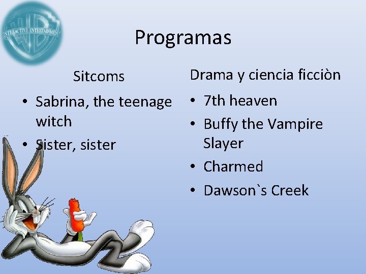 Programas Sitcoms Drama y ciencia ficciòn • Sabrina, the teenage • 7 th heaven