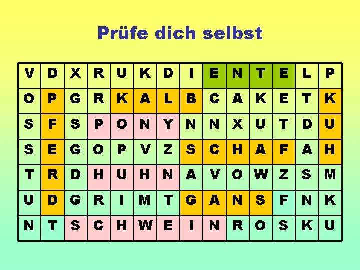 Prüfe dich selbst V D X R U K D I E N T