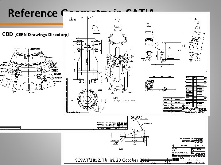 Reference Geometry in CATIA CDD (CERN Drawings Directory) SCSWT'2012, Tbilisi, 23 October 2012 
