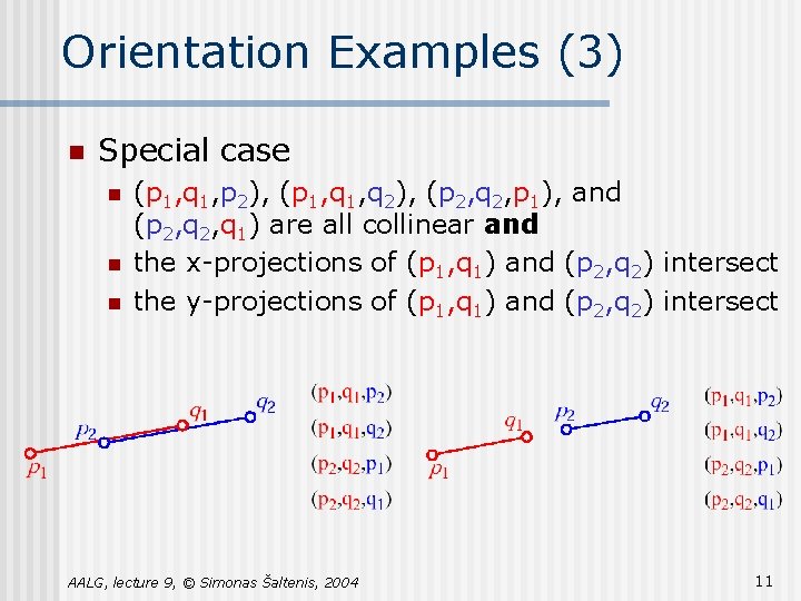 Orientation Examples (3) n Special case n n n (p 1, q 1, p