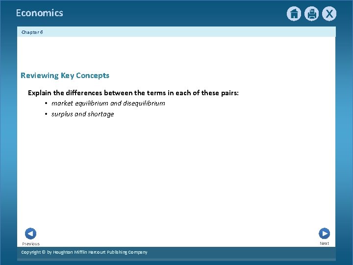 Economics Chapter 6 Reviewing Key Concepts Explain the differences between the terms in each