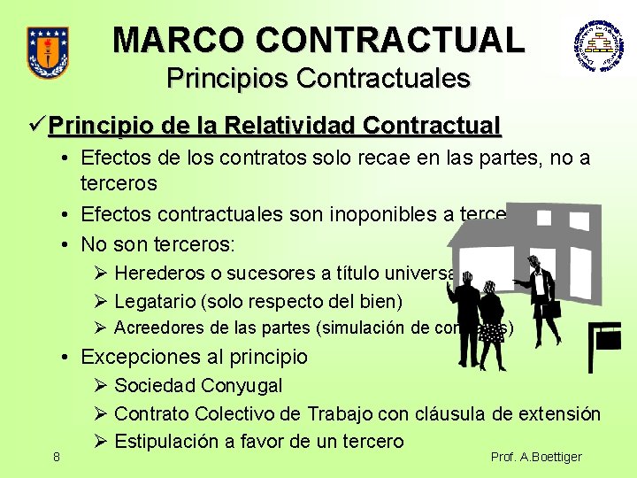 MARCO CONTRACTUAL Principios Contractuales üPrincipio de la Relatividad Contractual • Efectos de los contratos