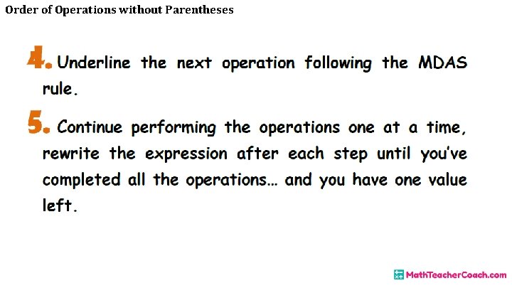 Order of Operations without Parentheses 