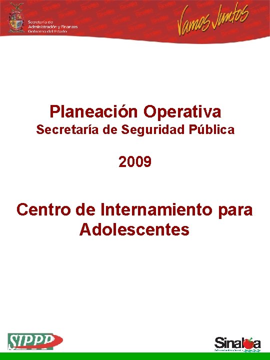 Planeación Operativa Secretaría de Seguridad Pública 2009 Centro de Internamiento para Adolescentes 