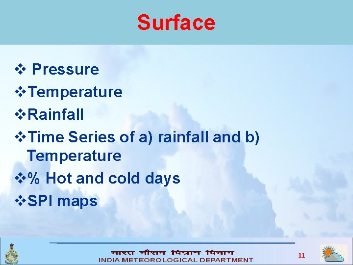 Surface v Pressure v. Temperature v. Rainfall v. Time Series of a) rainfall and