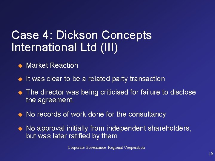 Case 4: Dickson Concepts International Ltd (III) u Market Reaction u It was clear