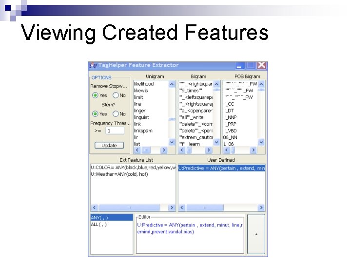 Viewing Created Features 