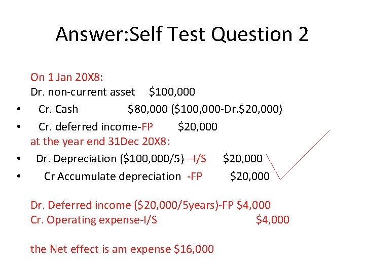 Answer: Self Test Question 2 • • On 1 Jan 20 X 8: Dr.