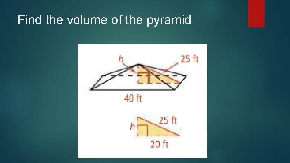 Find the volume of the pyramid 