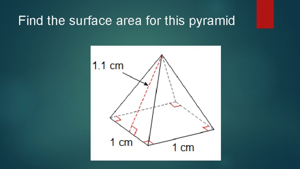 Find the surface area for this pyramid 