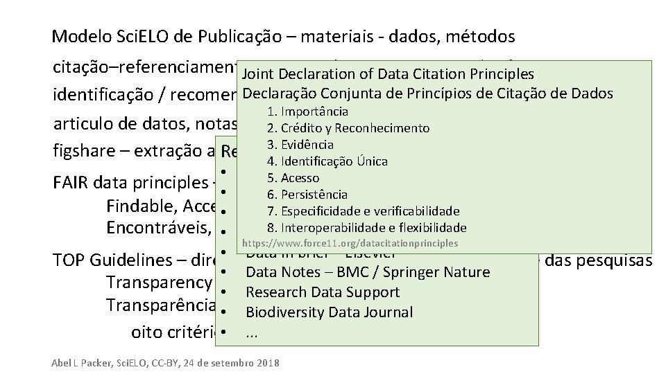 Modelo Sci. ELO de Publicação – materiais - dados, métodos citação–referenciamento. Joint - ponto Modelo Sci. ELO de Publicação – materiais - dados, métodos citação–referenciamento. Joint - ponto