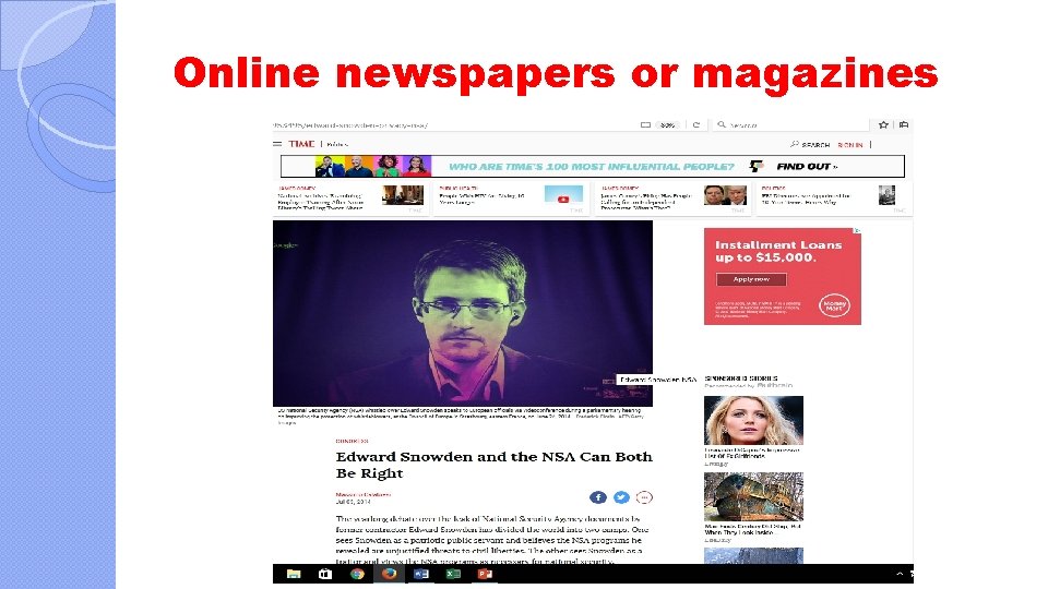 Online newspapers or magazines 