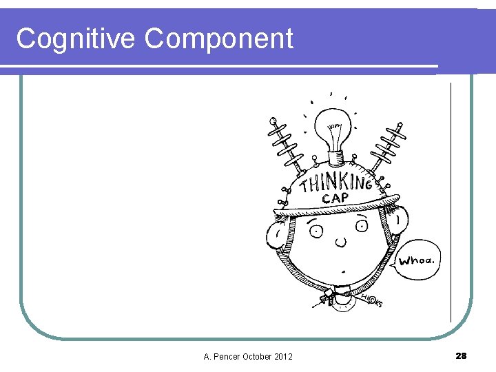 Cognitive Component A. Pencer October 2012 28 
