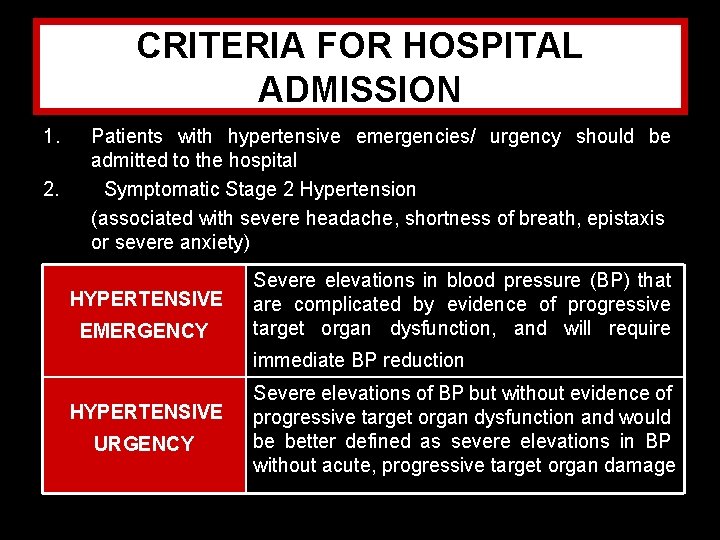 hypertensive urgency treatment guidelines philippines