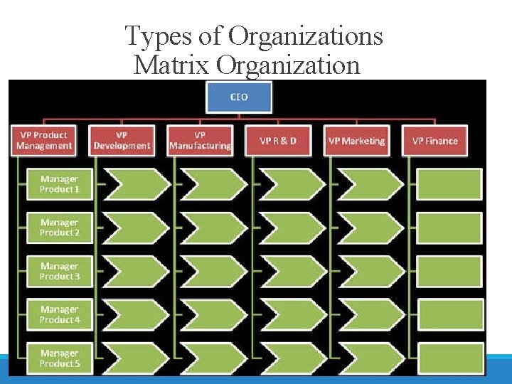 Types of Organizations Matrix Organization 