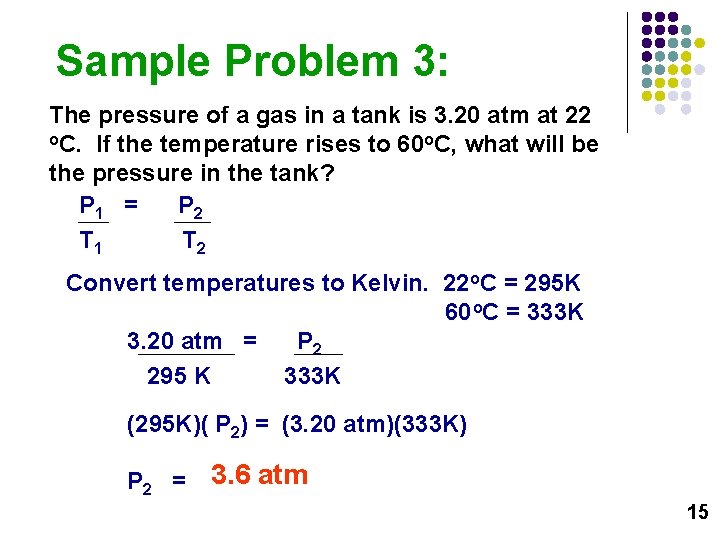 Sample Problem 3: The pressure of a gas in a tank is 3. 20