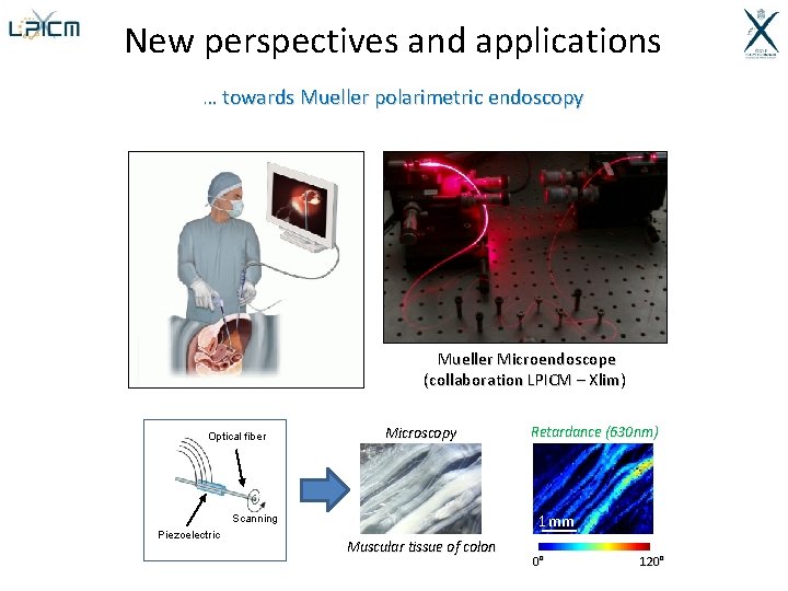 New perspectives and applications … towards Mueller polarimetric endoscopy Mueller Microendoscope (collaboration LPICM –