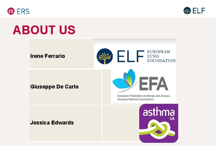ABOUT US Irene Ferrario Giuseppe De Carlo Jessica Edwards ABOUT US Irene Ferrario Giuseppe De Carlo Jessica Edwards