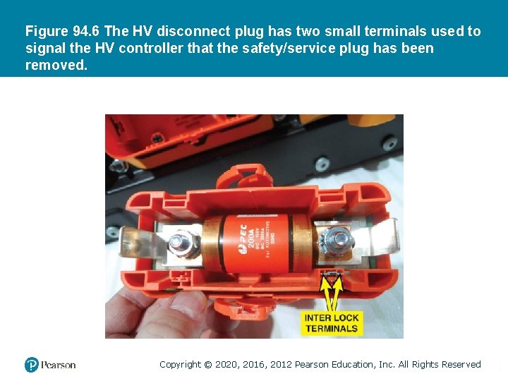 Figure 94. 6 The HV disconnect plug has two small terminals used to signal