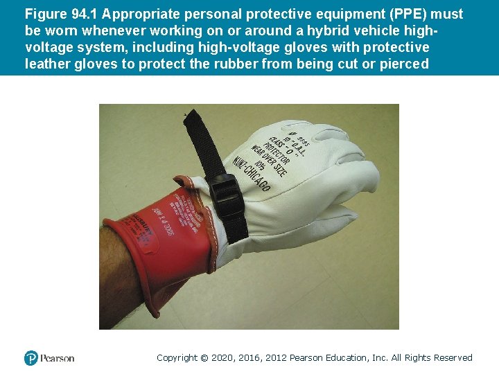 Figure 94. 1 Appropriate personal protective equipment (PPE) must be worn whenever working on