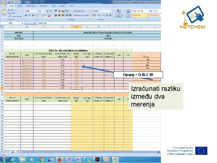 Opseg = D 10 -C 10 Izračunati razliku između dva merenja Opseg = D 10 -C 10 Izračunati razliku između dva merenja