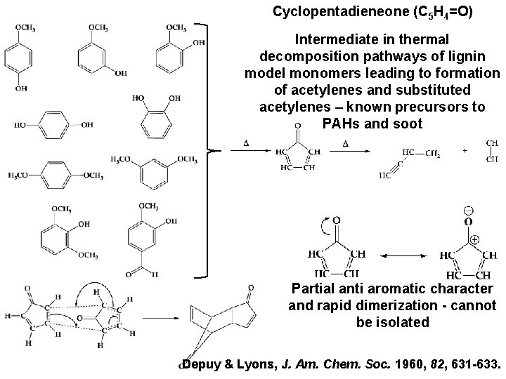 Cyclopentadieneone (C 5 H 4=O) Intermediate in thermal decomposition pathways of lignin model monomers