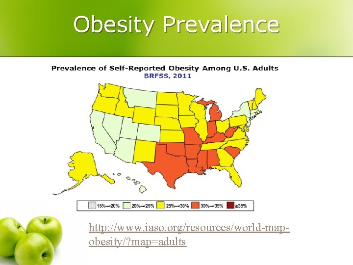 Obesity Prevalence http: //www. iaso. org/resources/world-mapobesity/? map=adults 