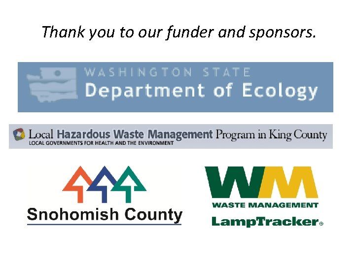 Thank you to our funder and sponsors. 