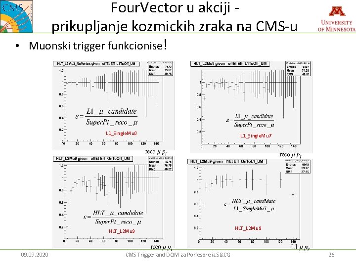  • Four. Vector u akciji prikupljanje kozmickih zraka na CMS-u Muonski trigger funkcionise!