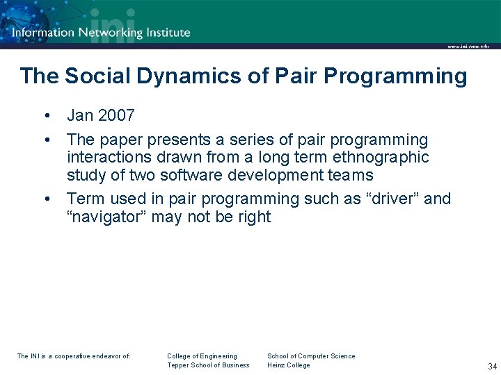 The Social Dynamics of Pair Programming • Jan 2007 • The paper presents a