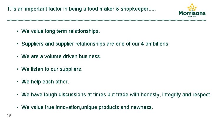 It is an important factor in being a food maker & shopkeeper. . .