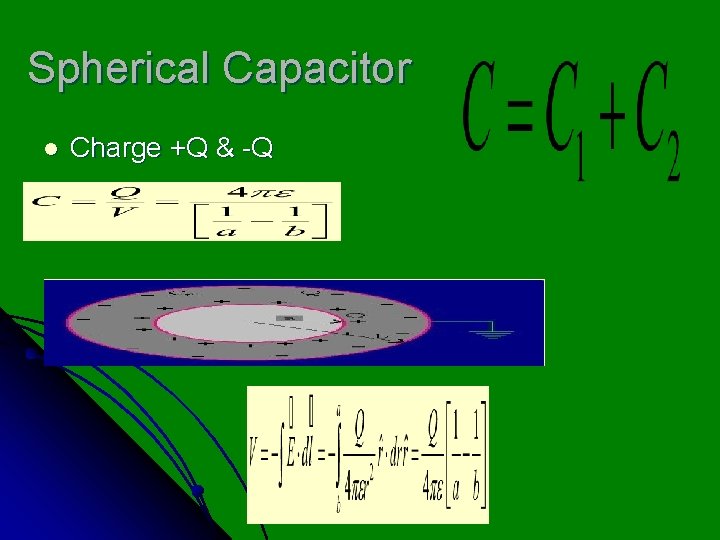 Spherical Capacitor l Charge +Q & -Q 