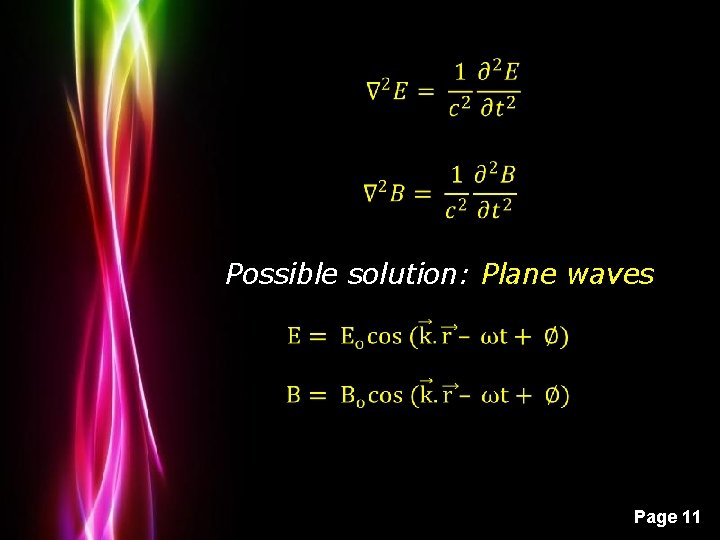 Possible solution: Plane waves Powerpoint Templates Page 11 