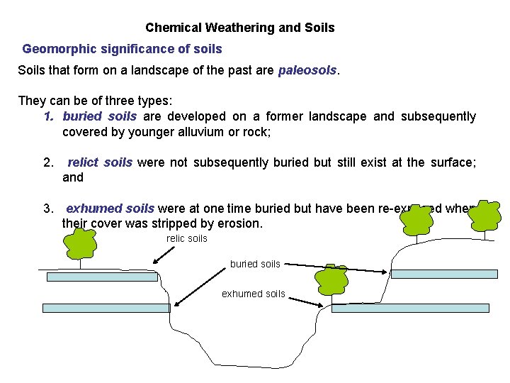 Chemical Weathering and Soils Geomorphic significance of soils Soils that form on a landscape