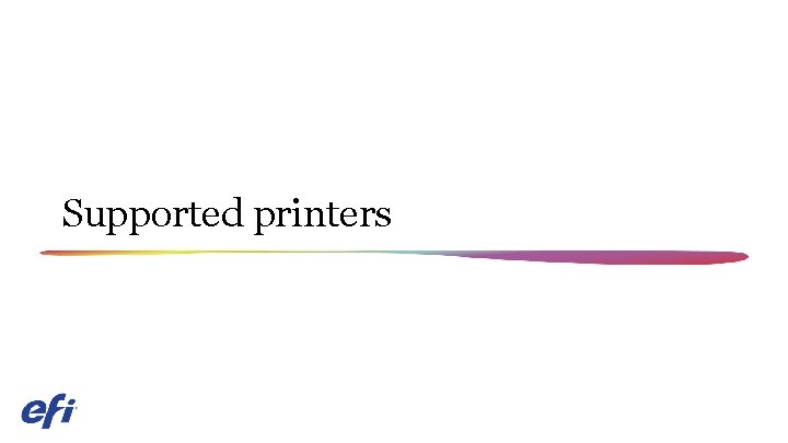Supported printers 