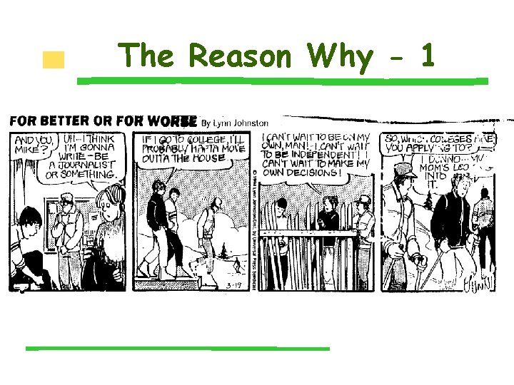 The Reason Why - 1 