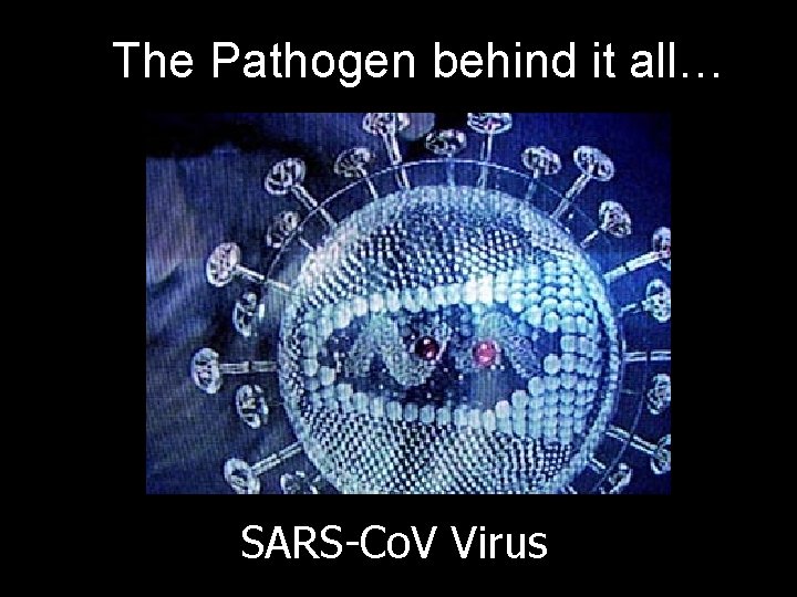 The Pathogen behind it all… SARS-Co. V Virus 