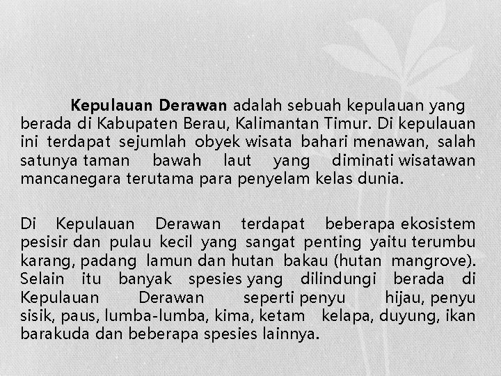 Kepulauan Derawan adalah sebuah kepulauan yang berada di Kabupaten Berau, Kalimantan Timur. Di kepulauan