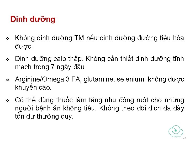 Dinh dưỡng v v Không dinh dưỡng TM nếu dinh dưỡng đường tiêu hóa Dinh dưỡng v v Không dinh dưỡng TM nếu dinh dưỡng đường tiêu hóa
