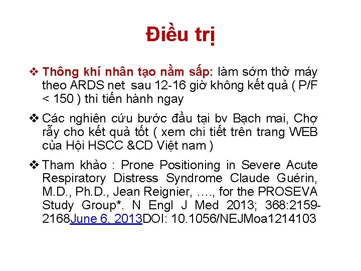 Điều trị v Thông khí nhân tạo nằm sấp: làm sớm thở máy theo Điều trị v Thông khí nhân tạo nằm sấp: làm sớm thở máy theo