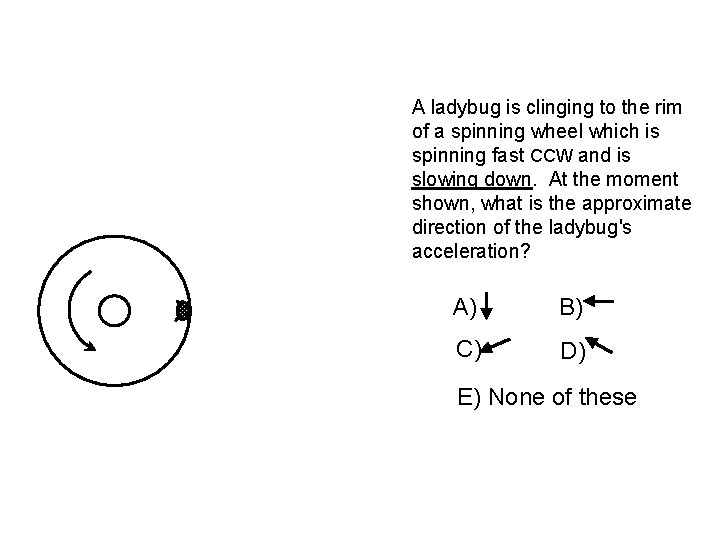 A ladybug is clinging to the rim of a spinning wheel which is spinning