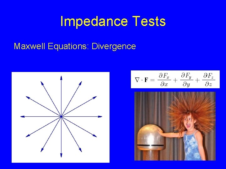 Impedance Tests Maxwell Equations: Divergence 