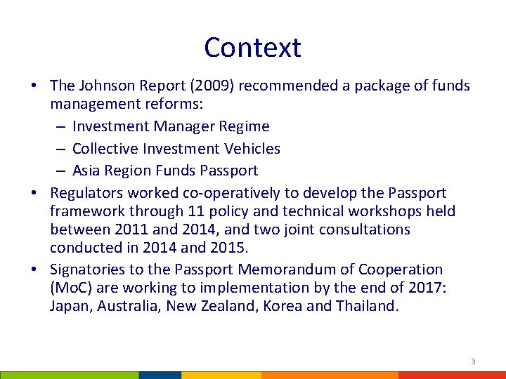 Context • The Johnson Report (2009) recommended a package of funds management reforms: – Context • The Johnson Report (2009) recommended a package of funds management reforms: –