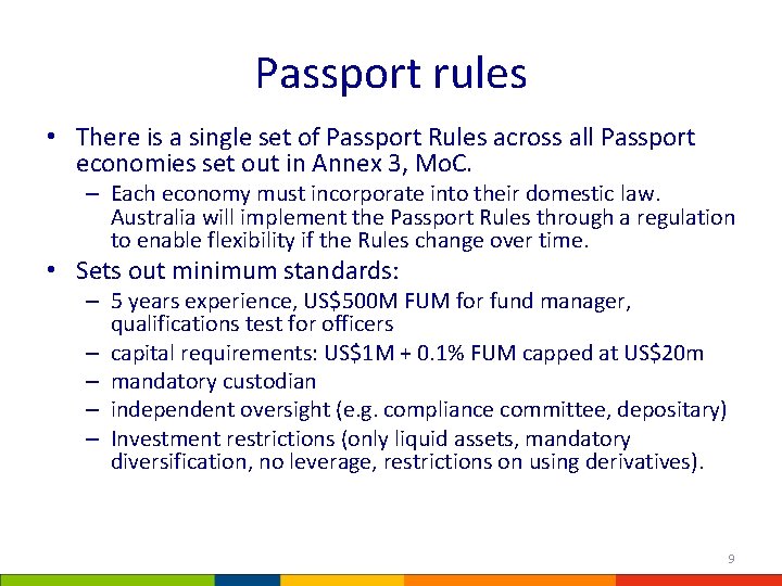 Passport rules • There is a single set of Passport Rules across all Passport Passport rules • There is a single set of Passport Rules across all Passport