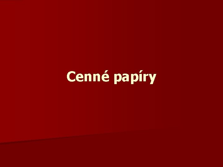 Cenné papíry 