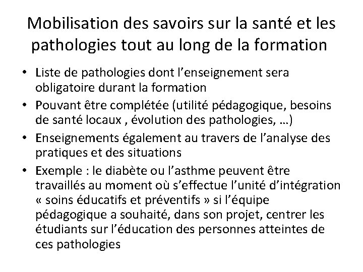 Mobilisation des savoirs sur la santé et les pathologies tout au long de la