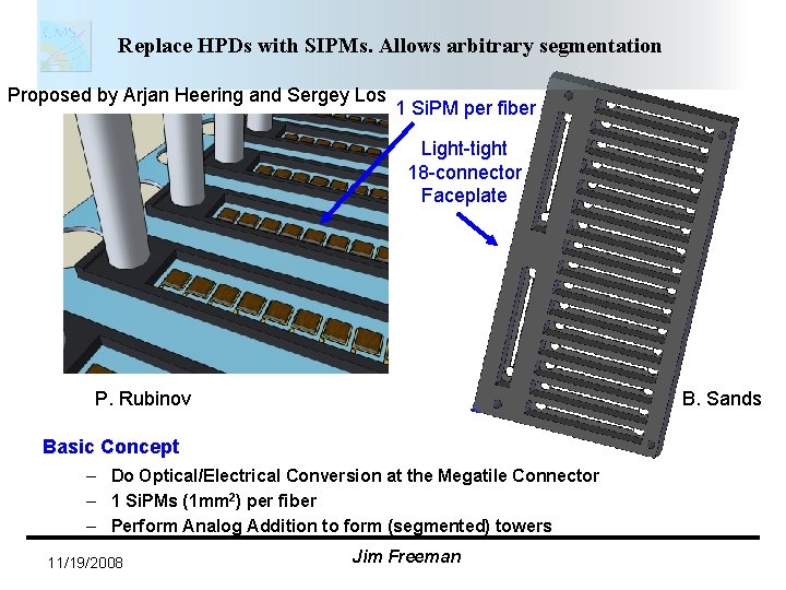 Replace HPDs with SIPMs. Allows arbitrary segmentation Proposed by Arjan Heering and Sergey Los Replace HPDs with SIPMs. Allows arbitrary segmentation Proposed by Arjan Heering and Sergey Los